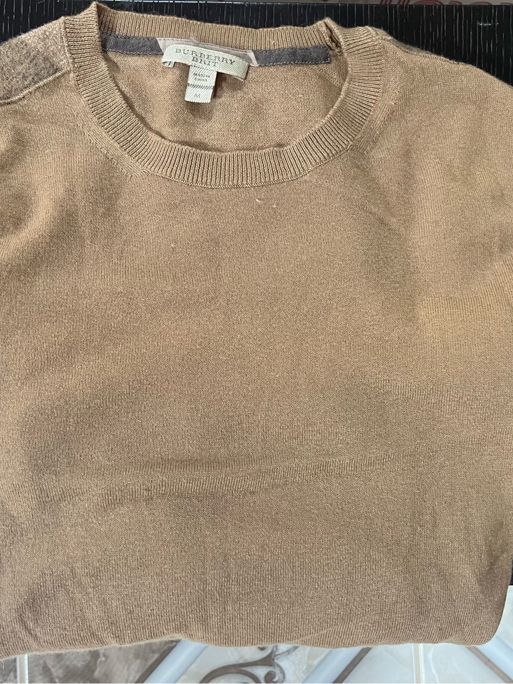 Burberry Brit Men's Crewneck Sweater - Camel Brown